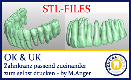 Product image of the product “STL-FILES  - upper jaw & lower jaw teeth row matching each other to print by yourself. ”