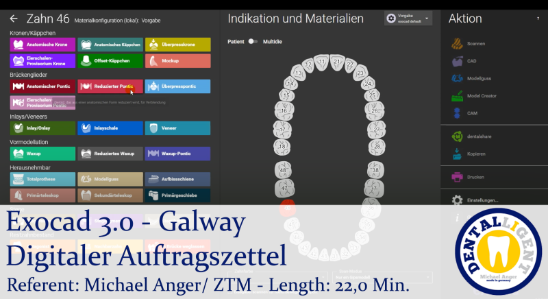 Product image 1 of the product “2021-Exocad 3.0  - Galway Digitales Auftragsblatt ”