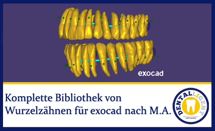 Product image 1 of the product “Complete library of root teeth for exocad ”